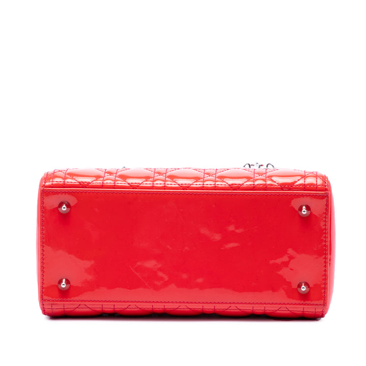 Dior Medium Cuir verni Cannage Lady Dior