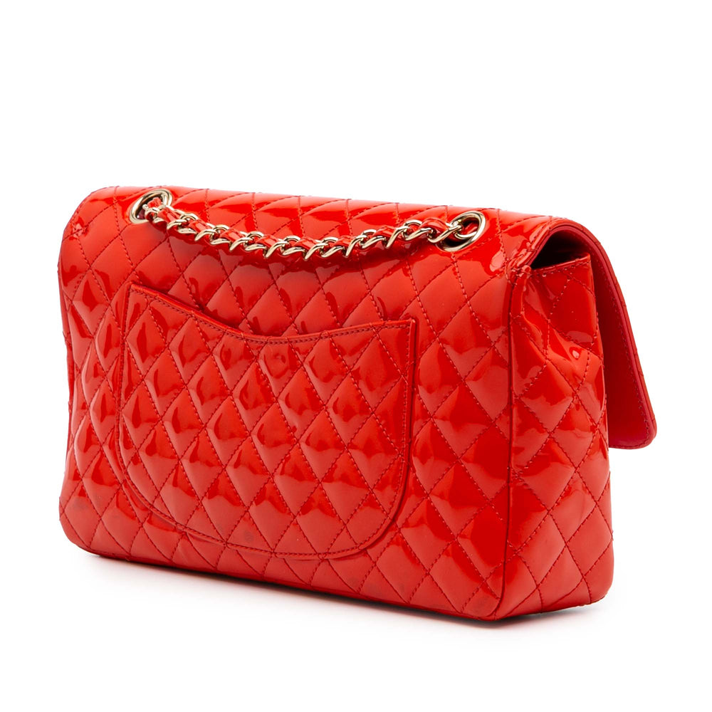 Medium Classic Patent Valentines Heart Charms Single Flap Red - Gaby Paris