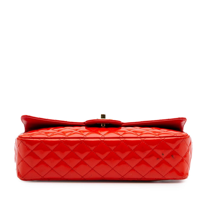 Medium Classic Patent Valentines Heart Charms Single Flap Red - Gaby Paris