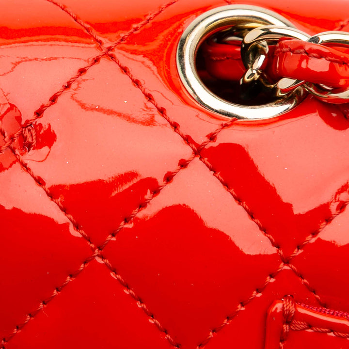 Medium Classic Patent Valentines Heart Charms Single Flap Red - Gaby Paris