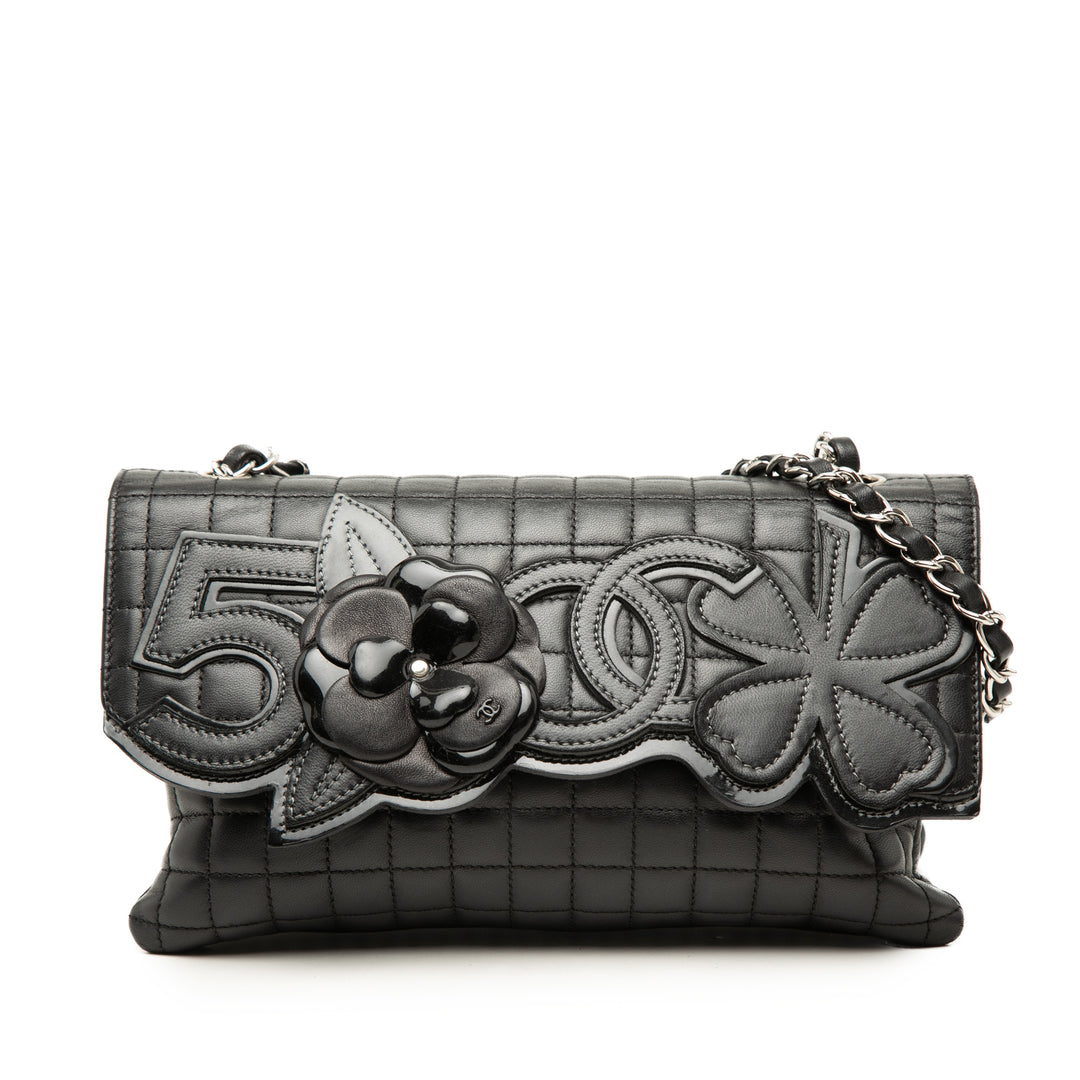 Chanel CC Chocolate Bar No 5 Camellia Sac Cuir d'agneau