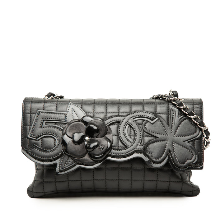 Chanel CC Chocolate Bar No 5 Camellia Sac Cuir d'agneau