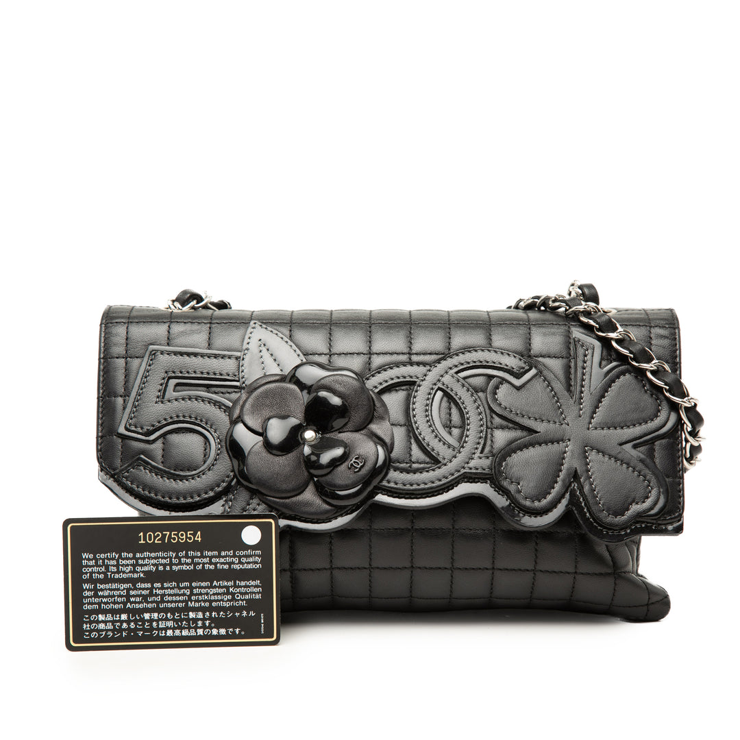 Chanel CC Chocolate Bar No 5 Camellia Sac Cuir d'agneau