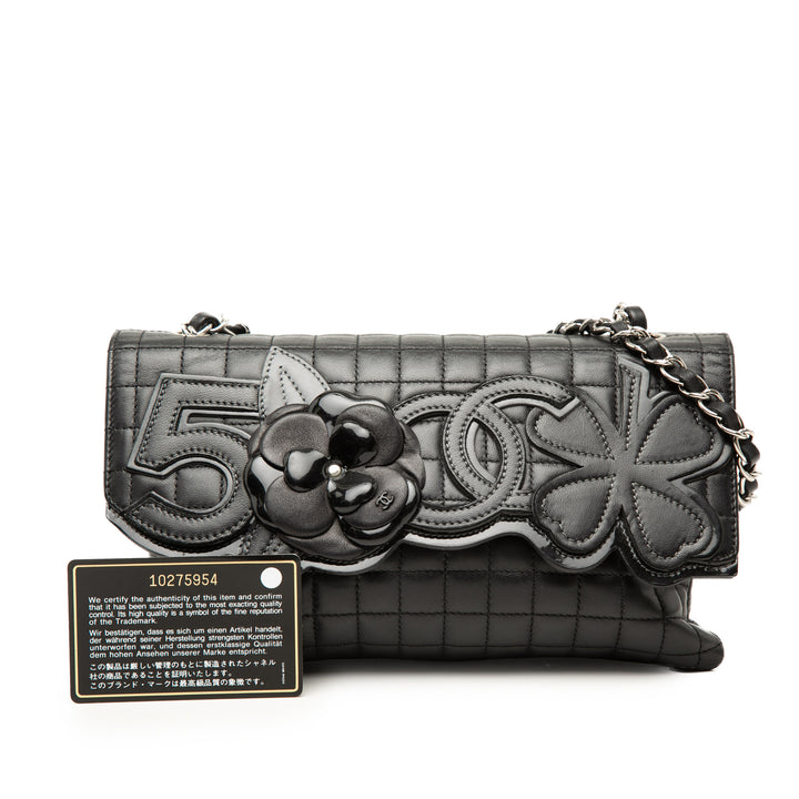 Chanel CC Chocolate Bar No 5 Camellia Sac Cuir d'agneau