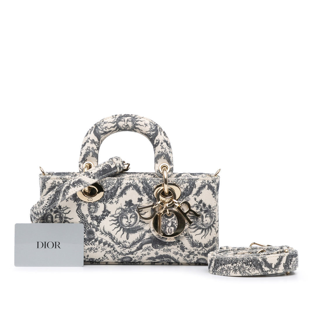 Dior Small Jean Toile de Jouy Soleil Lady D Joy Blanc