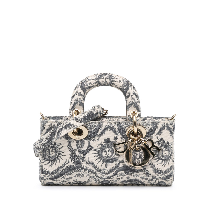 Dior Small Jean Toile de Jouy Soleil Lady D Joy Blanc