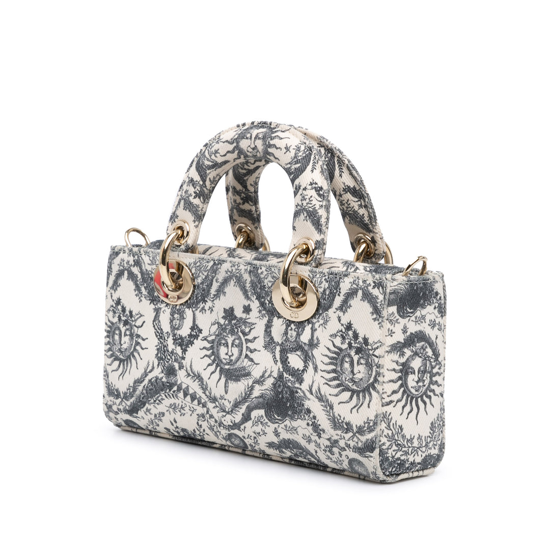 Dior Small Jean Toile de Jouy Soleil Lady D Joy Blanc