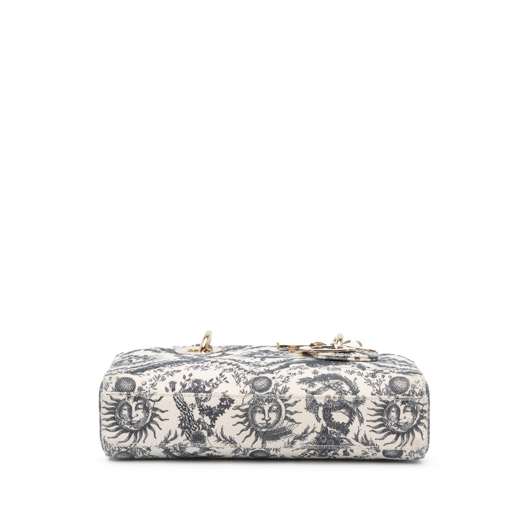Dior Small Jean Toile de Jouy Soleil Lady D Joy Blanc