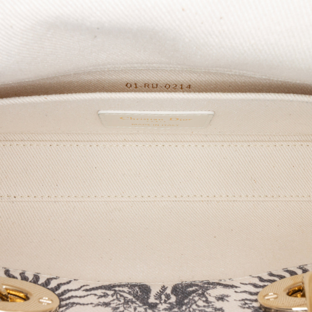 Dior Small Jean Toile de Jouy Soleil Lady D Joy Blanc