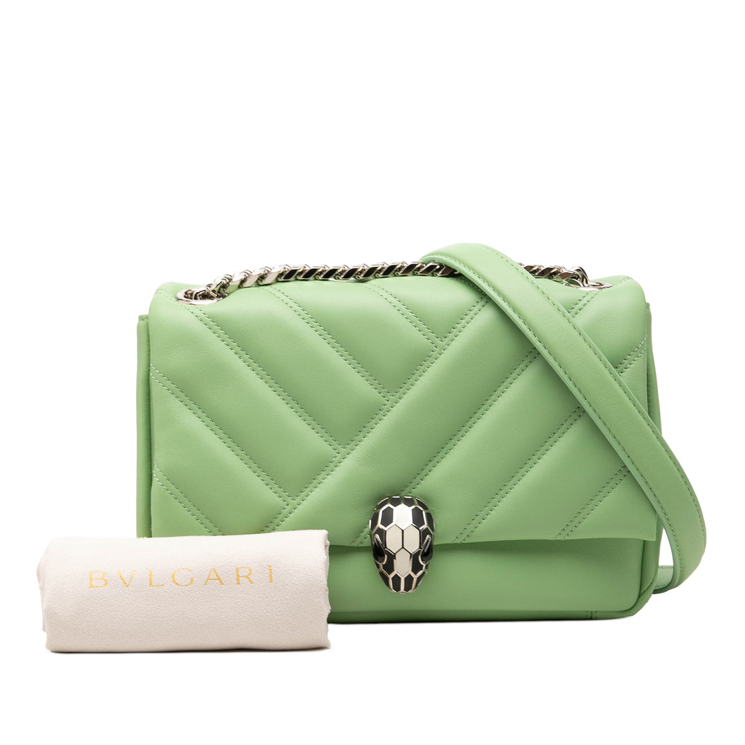 Bvlgari Sac bandoulière Serpenti Cabochon Chaîne Vert – vue 7 – GABY PARIS