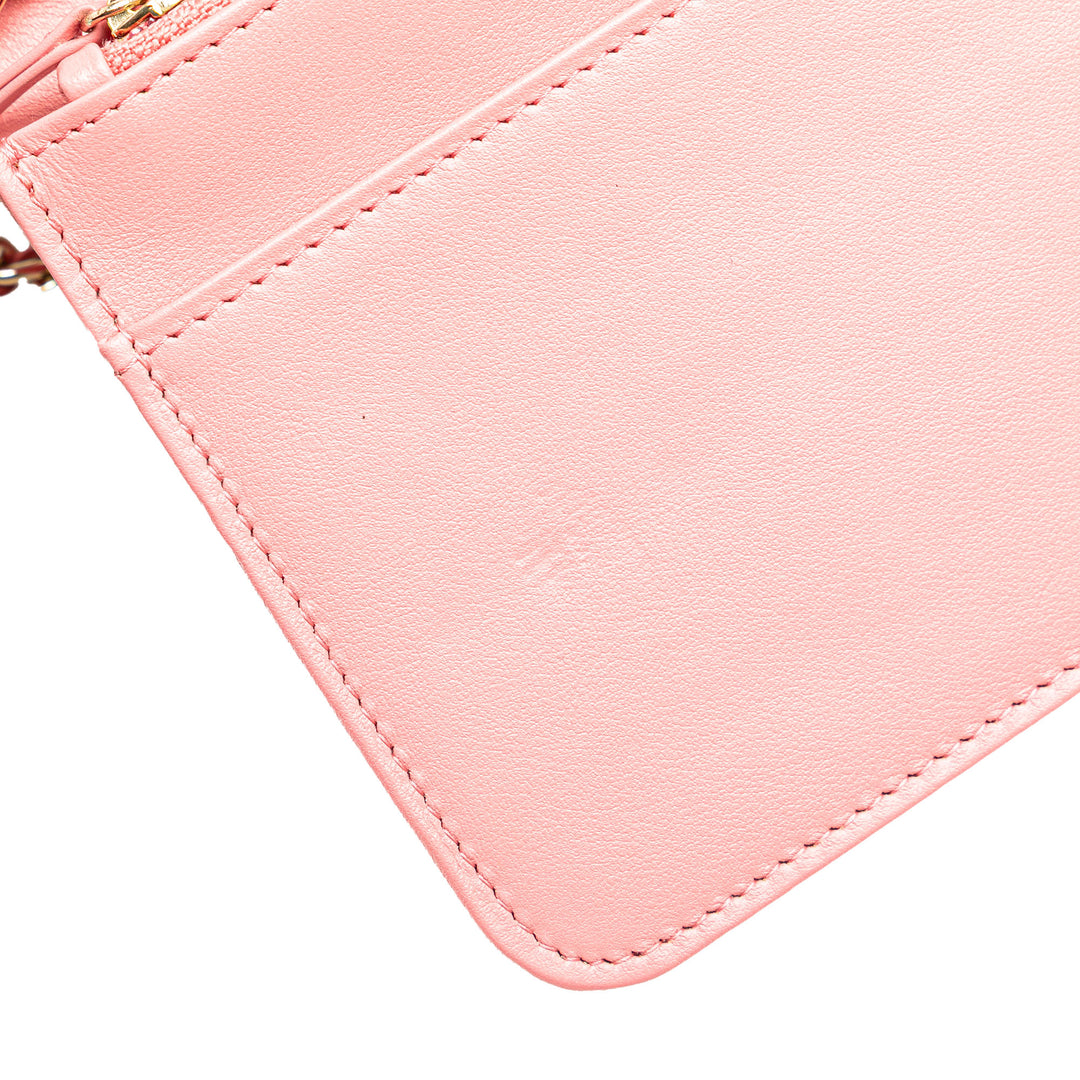 CC Caviar Camellia Wallet On Chain Pink - Gaby Paris