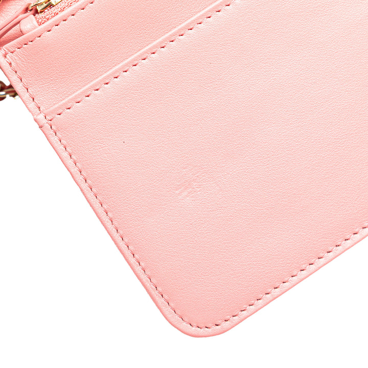 CC Caviar Camellia Wallet On Chain Pink - Gaby Paris