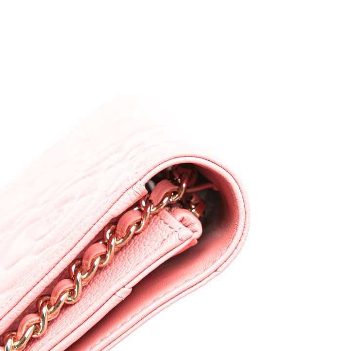CC Caviar Camellia Wallet On Chain Pink - Gaby Paris