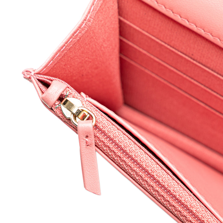 CC Caviar Camellia Wallet On Chain Pink - Gaby Paris
