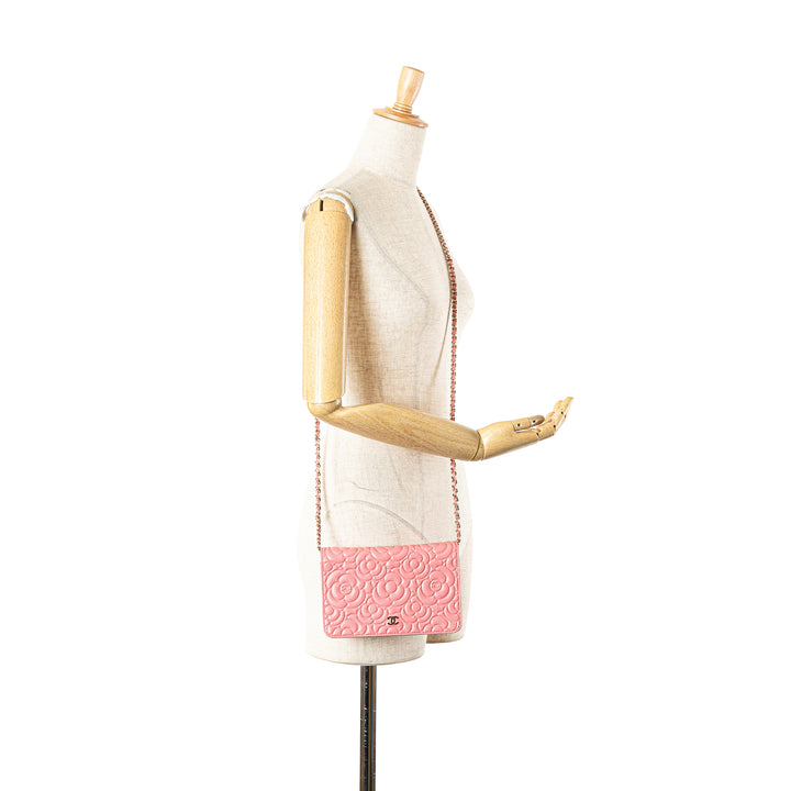 CC Caviar Camellia Wallet On Chain Pink - Gaby Paris