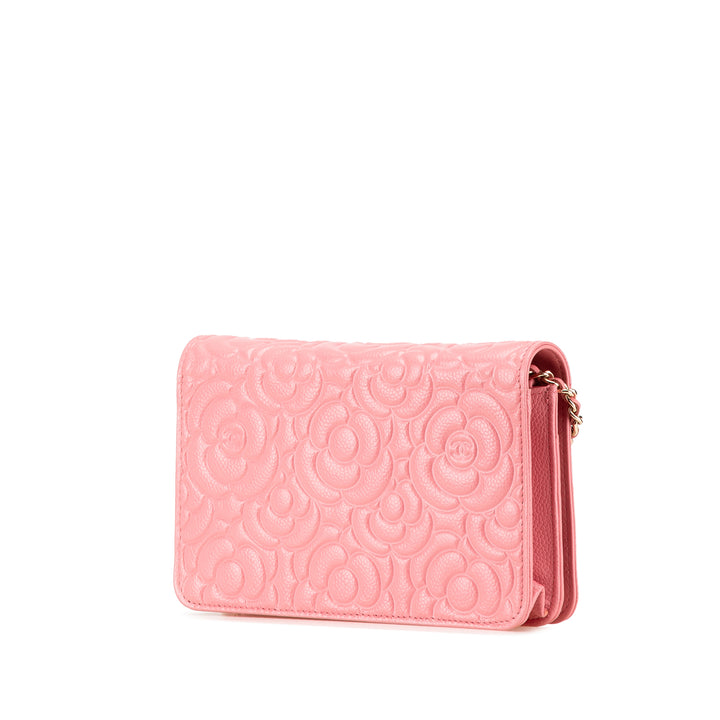 CC Caviar Camellia Wallet On Chain Pink - Gaby Paris