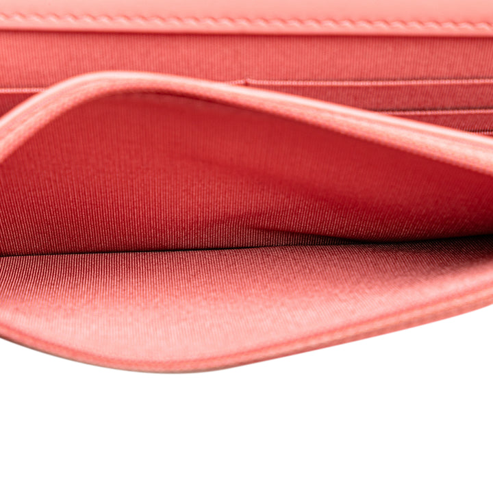 CC Caviar Camellia Wallet On Chain Pink - Gaby Paris