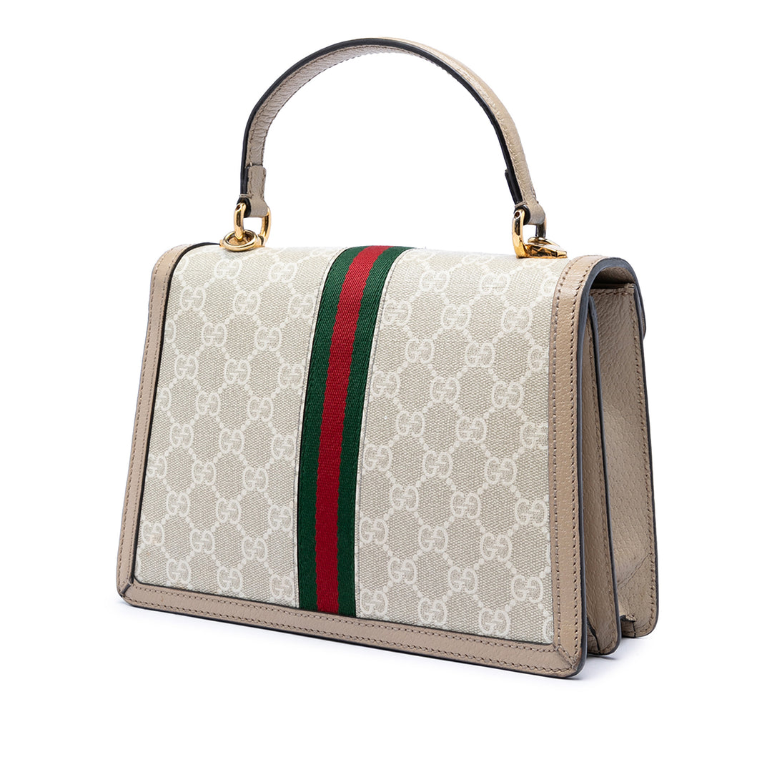 Gucci Small GG Toile Web Ophidia anse supérieure à rabat