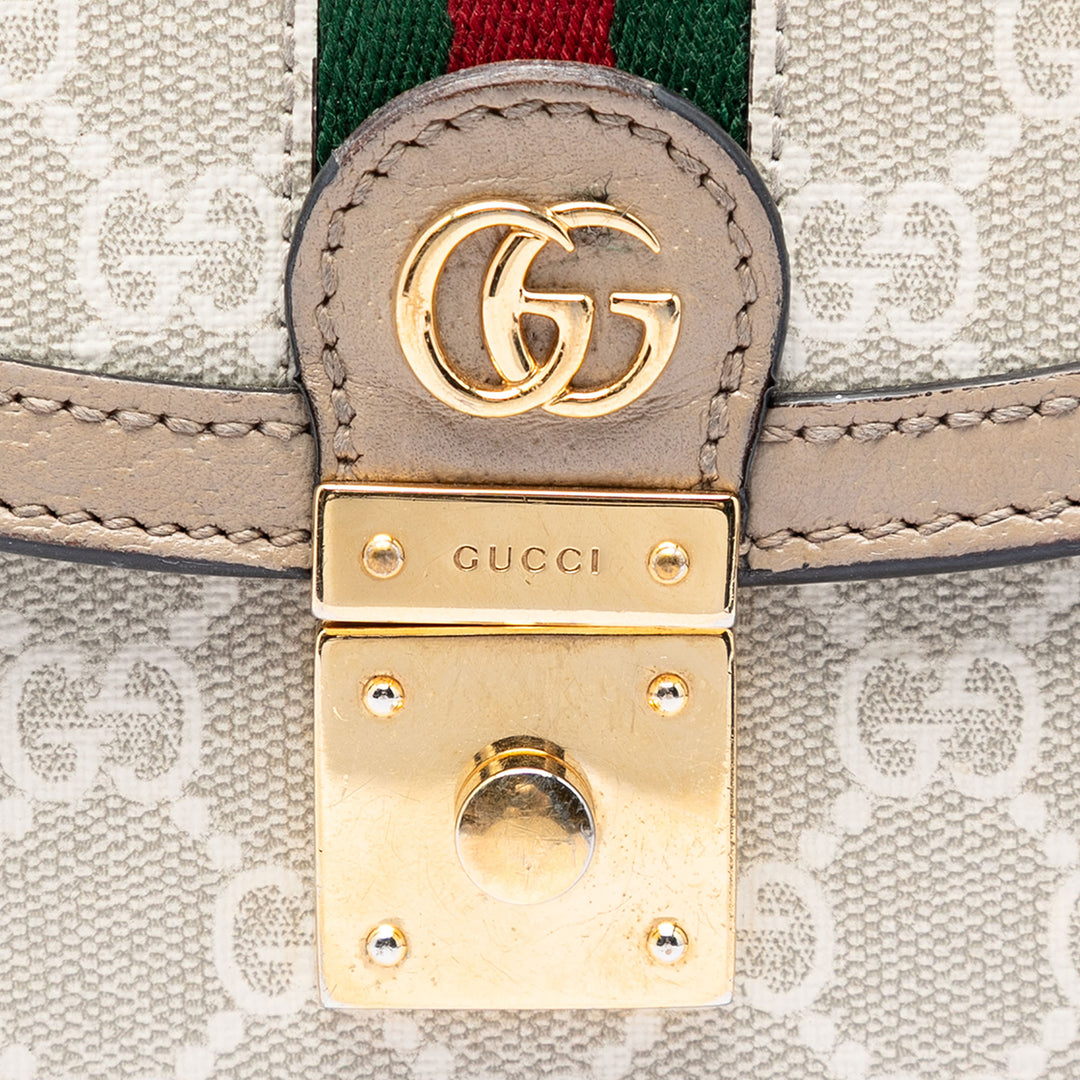 Gucci Small GG Toile Web Ophidia anse supérieure à rabat