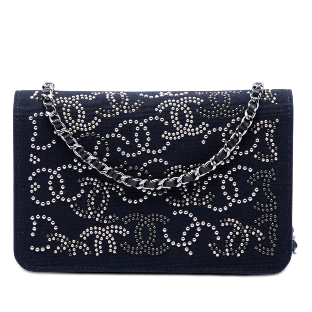 Chanel Paris Shanghai Cristal Embellished Toile Wallet on Chain