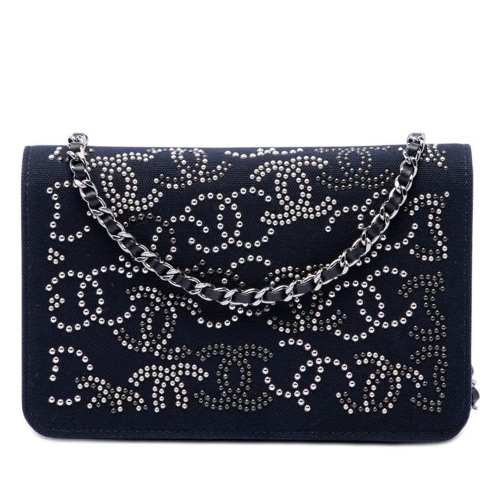 Chanel Paris Shanghai Cristal Embellished Toile Wallet on Chain