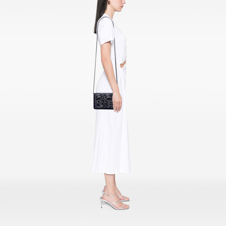 Chanel Paris Shanghai Cristal Embellished Toile Wallet on Chain