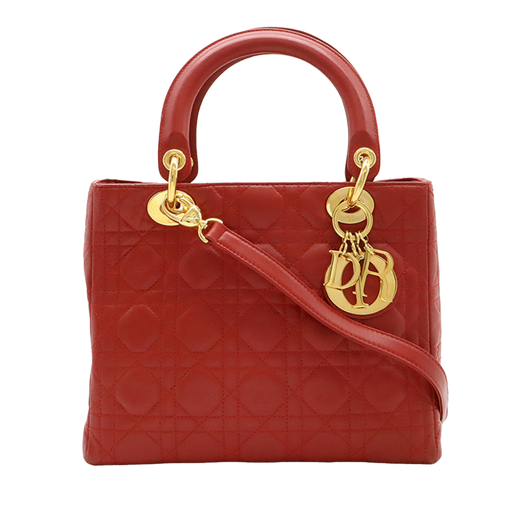 Dior Medium Cuir d’agneau Cannage Lady Dior