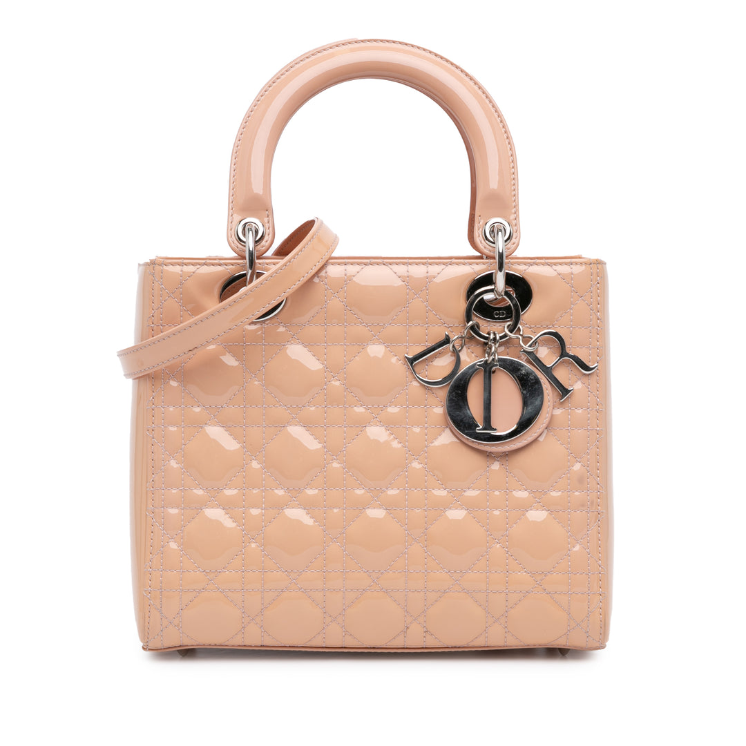 Medium Patent Cannage Lady Dior Brown - Gaby Paris
