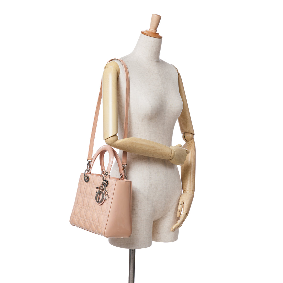 Medium Patent Cannage Lady Dior Brown - Gaby Paris