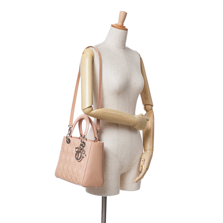 Medium Patent Cannage Lady Dior Brown - Gaby Paris