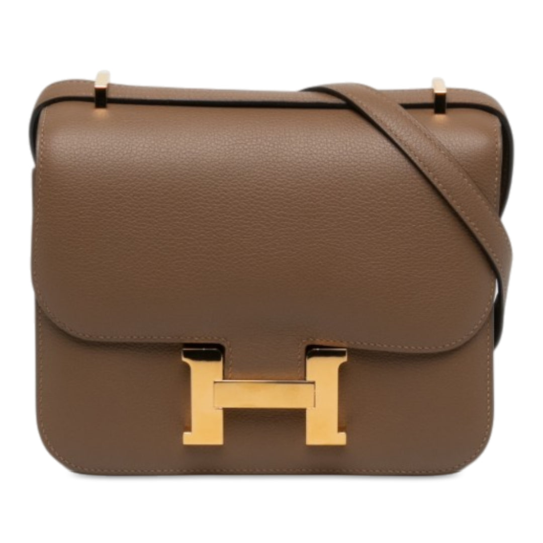 Hermès Chevre Mysore Constance 18 Mini Marron – vue principale – GABY PARIS