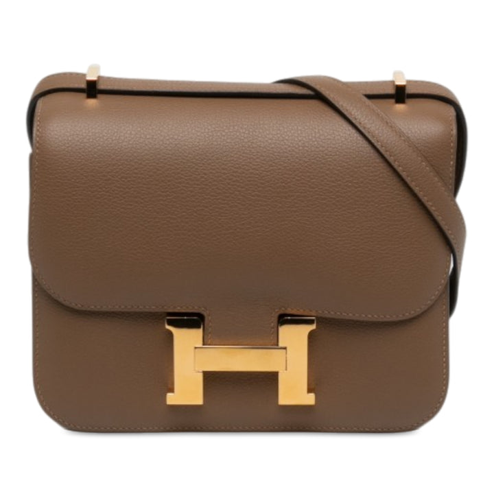 Hermès Chevre Mysore Constance 18 Mini Marron – vue principale – GABY PARIS