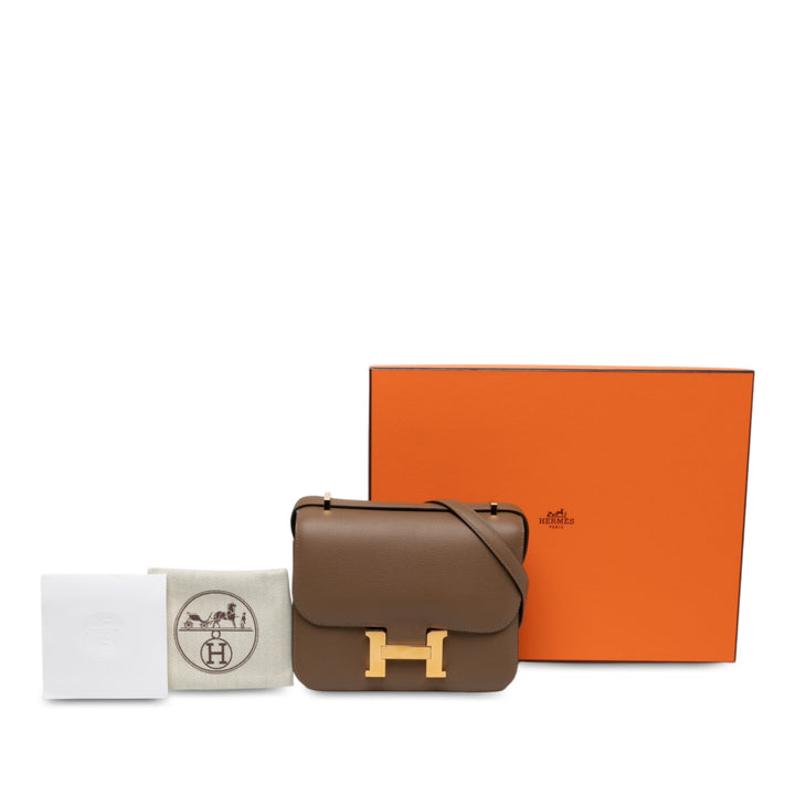 Hermès Chevre Mysore Constance 18 Mini Marron – vue 6 – GABY PARIS
