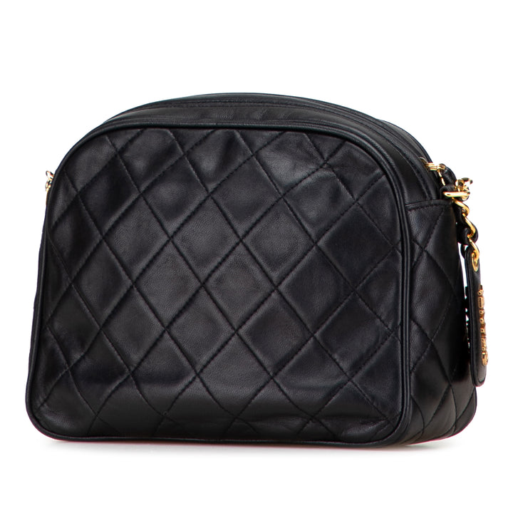 Chanel Quilted Cuir d’agneau Sac caméra Noir