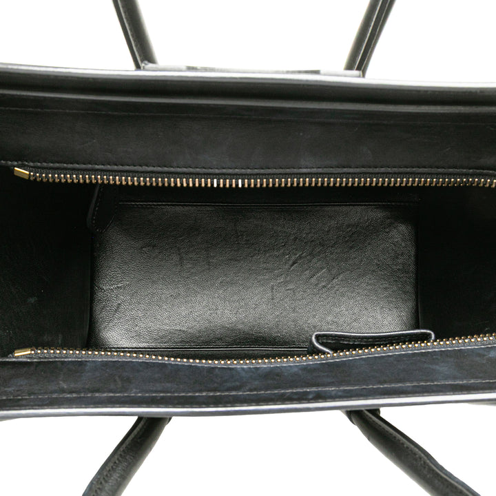 Micro Tricolor Leather Luggage Tote White - Gaby Paris