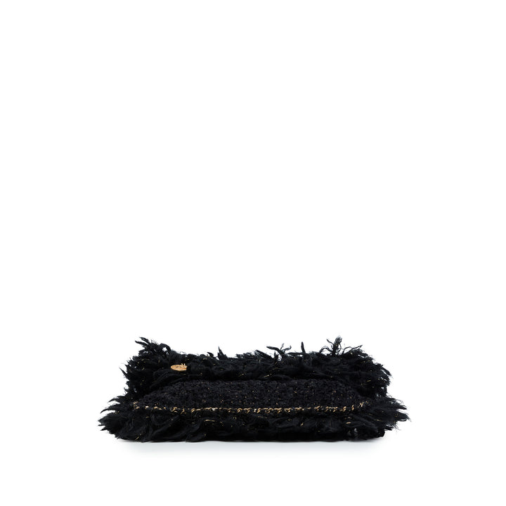 Paris Cosmopolite Fringe Pochette Tweed Noir