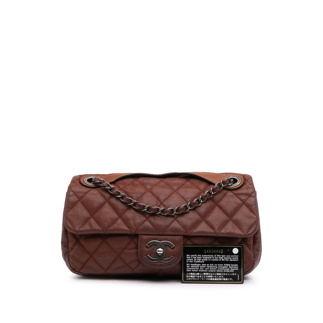 Medium Iridescent Calfskin In The Mix Flap Red - Gaby Paris