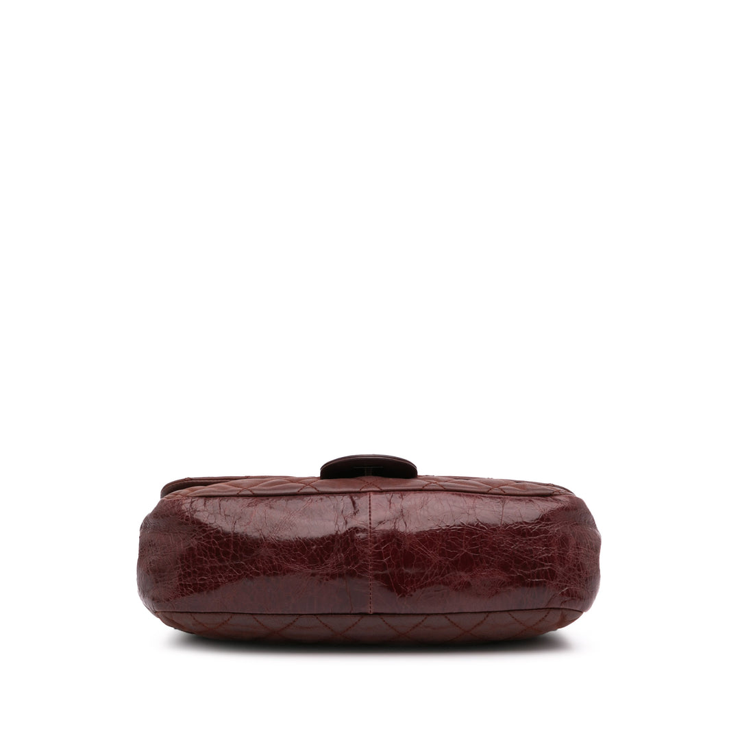 Medium Iridescent Calfskin In The Mix Flap Red - Gaby Paris