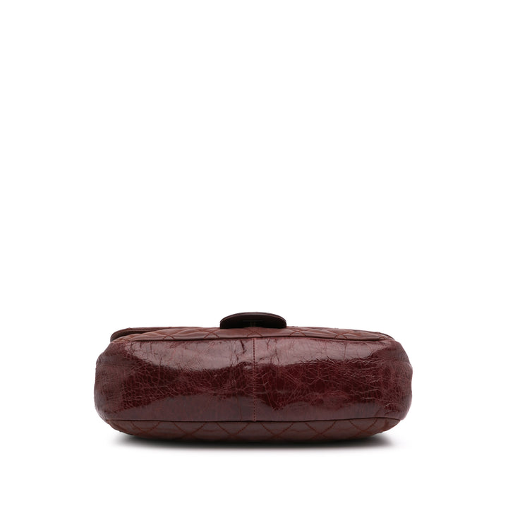 Medium Iridescent Calfskin In The Mix Flap Red - Gaby Paris