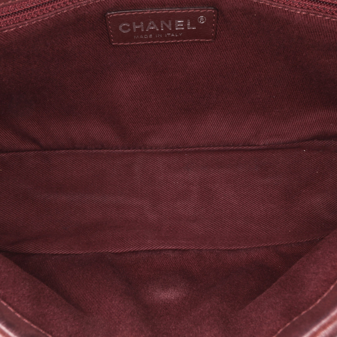 Medium Iridescent Calfskin In The Mix Flap Red - Gaby Paris