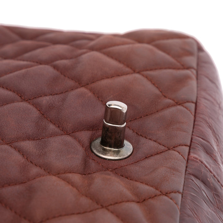 Medium Iridescent Calfskin In The Mix Flap Red - Gaby Paris