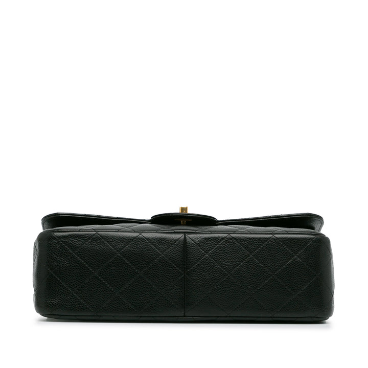 Jumbo Classic Caviar Double Flap Black - Gaby Paris