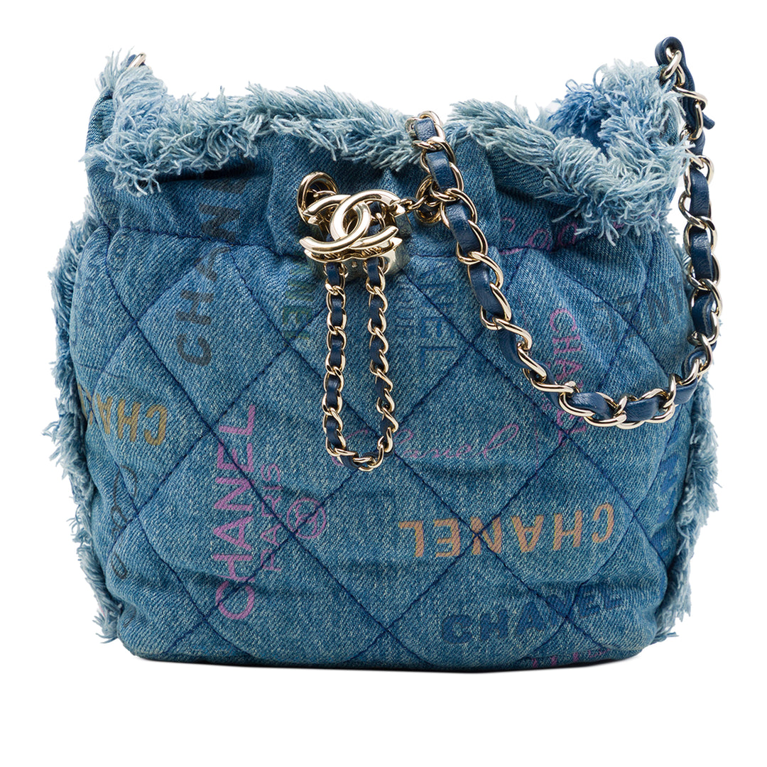 Chanel Matelassé Mood Seau avec chaîne Petit Jean Bleu – vue principale – GABY PARIS
