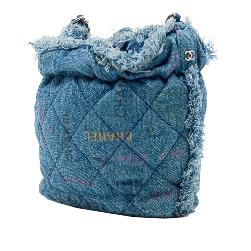 Chanel Matelassé Mood Seau avec chaîne Petit Jean Bleu – vue 2 – GABY PARIS