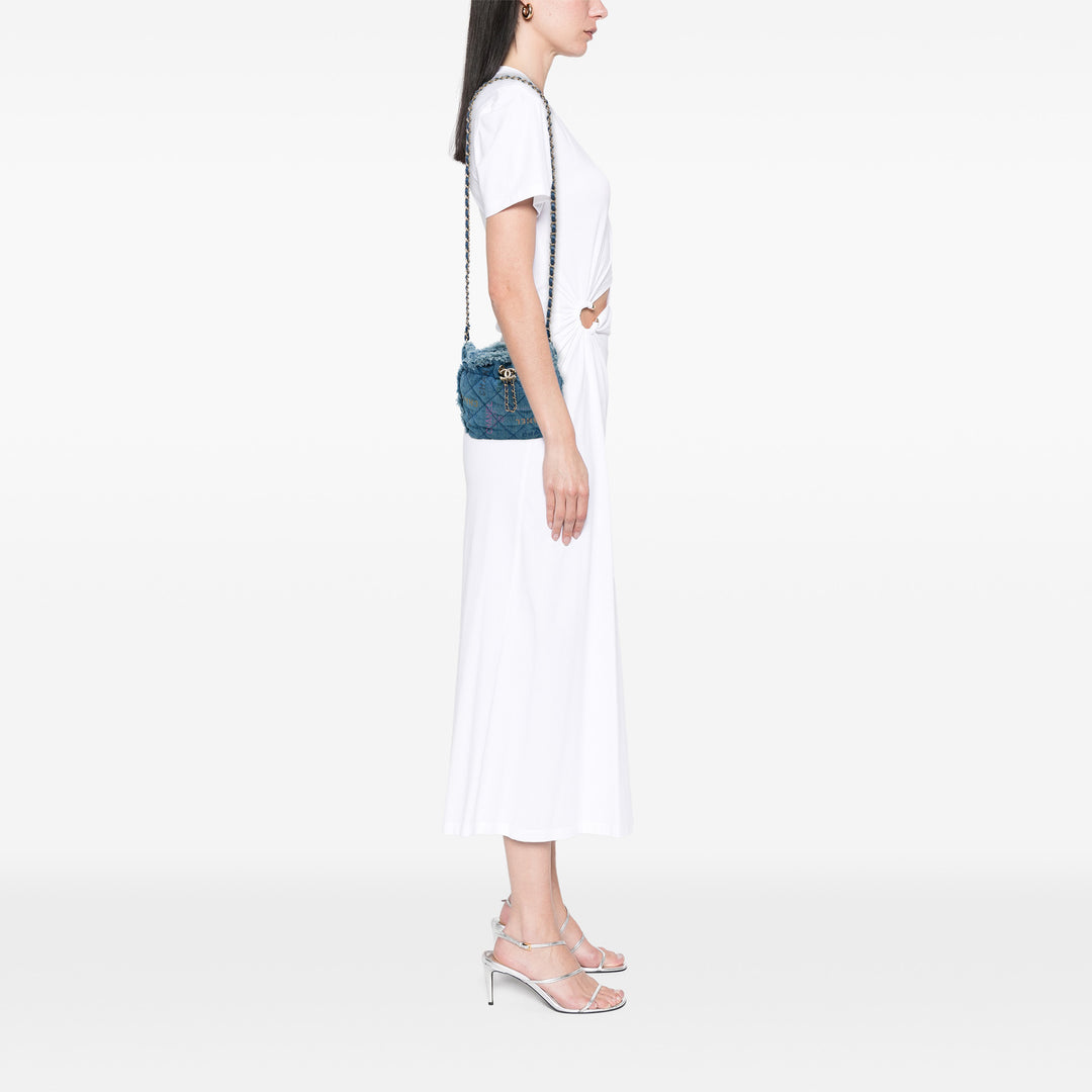 Chanel Matelassé Mood Seau avec chaîne Petit Jean Bleu – vue 6 – GABY PARIS