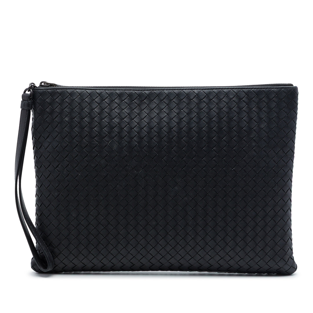 Bottega Veneta Nappa Intrecciato Wristlet Zip Pochette