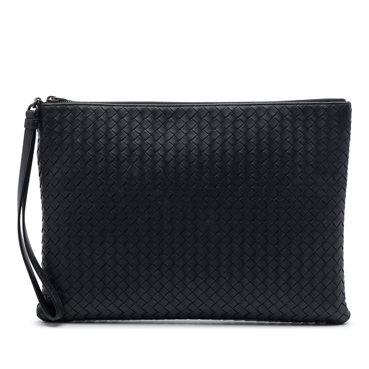 Bottega Veneta Nappa Intrecciato Wristlet Zip Pochette