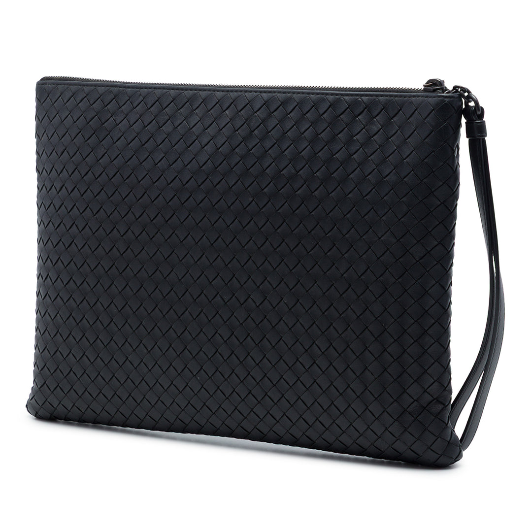 Bottega Veneta Nappa Intrecciato Wristlet Zip Pochette