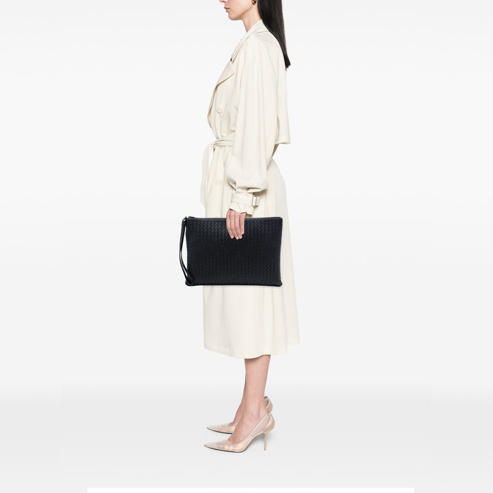 Bottega Veneta Nappa Intrecciato Wristlet Zip Pochette