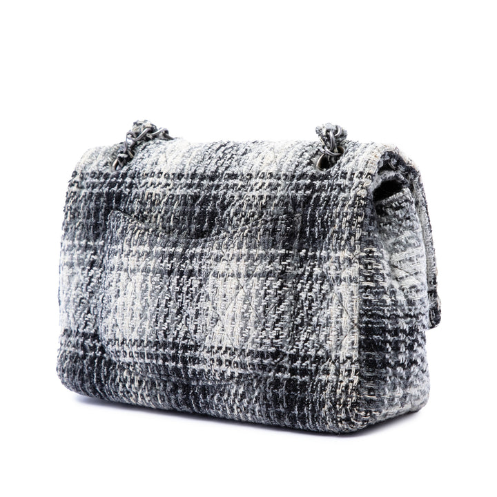 Chanel Classic Matelassé Double rabat Moyen Tweed Noir – vue 2 – GABY PARIS